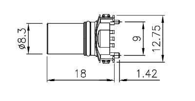 картинка Вилка панельная угловая   M12-L1-S6