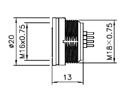 картинка Розетка панельная   M16-B1-S12