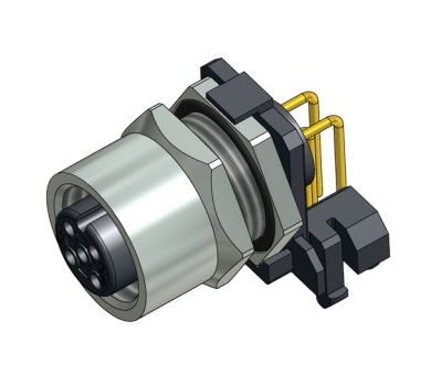 CONEC Socket Circular M12 4p THT SAL-12S-FKHW4