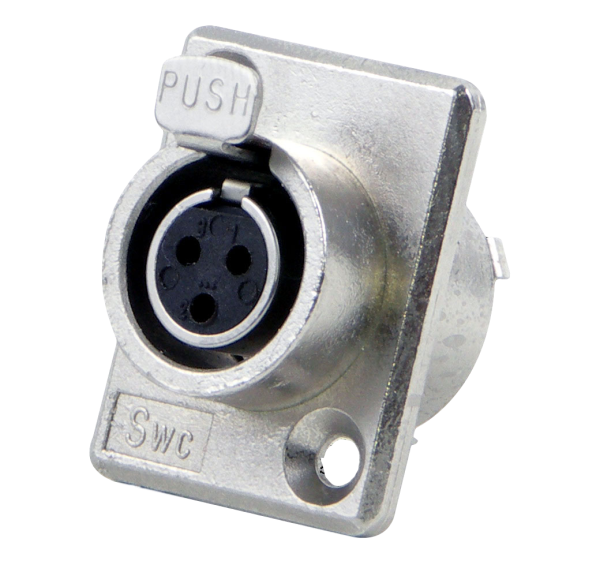 SWITCHCRAFT Socket Circular Mini-XLR 4p Solder TY4F