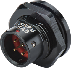 Вилка на панель, крепление гайкой снаружи Weipu SA815/P8S-PA