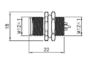 картинка Вилка панельная   M12-B1-P4D-PG9
