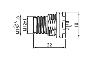 картинка Розетка панельная   M12-CF-S8