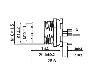 картинка Вилка панельная   M12-F8-P12-M1211