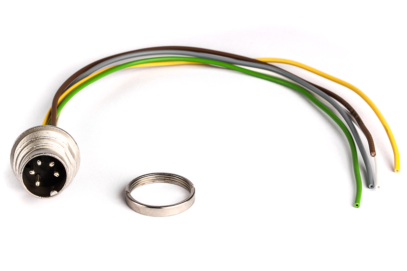 BINDER Plug Circular M16 5p with Strands 0.2m 09-0315-782-05