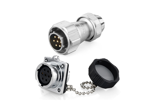 Male Plug + Female Four-hole Socket CNLINKO YZ-20-C07PE-03-001A / YZ-20-J07SX-03-401A