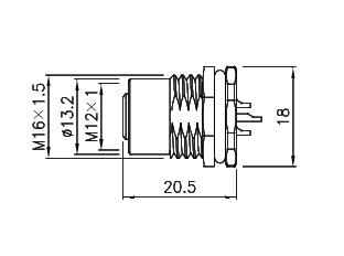 картинка Розетка панельная   M12-F-S3S