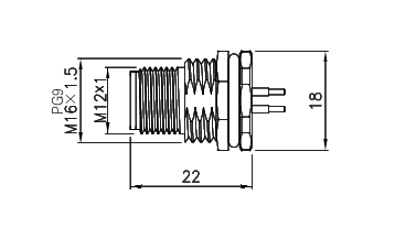 картинка Вилка кабельная угловая   M12-D-P12-1M-PVC