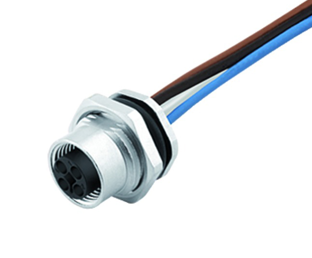 BINDER Socket Circular M12 4p with Strands 0.2m 09-0632-120-04