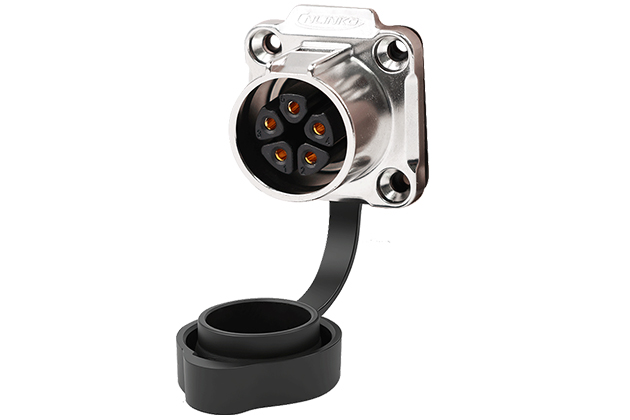 5 Pin Four Holes Female Socket With Snap Ring Shield CNLINKO LP-20-J05SX-03-431A
