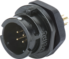 Вилка на панель, крепление гайкой Weipu SY1112/P5C