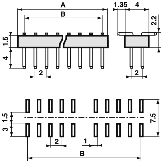 картинка  MPE Connector strip male 2x6p STL22-B04VGG12CU