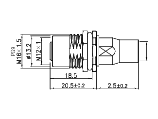 картинка Вилка панельная   M12-F1-P4-PG9