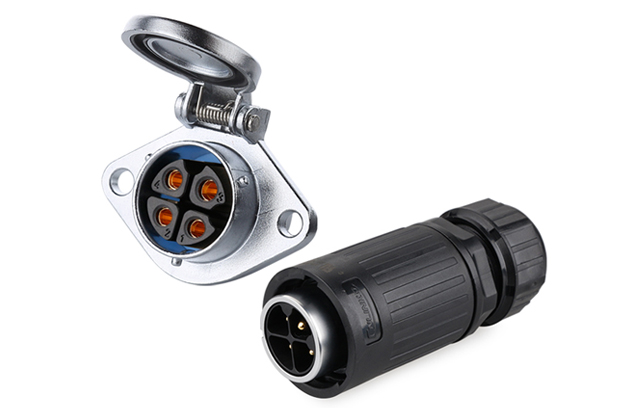 Male Plug + Female Two-hole Socket CNLINKO YA-20-C04PE-01-001A/YA-20-J04SX-03-201A