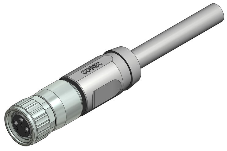 CONEC Socket Circular M8 3p with Cable 2m SAL-8S-RK3-2/G2