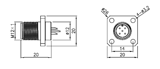 картинка Вилка панельная   M12-F8-P5B-M1211