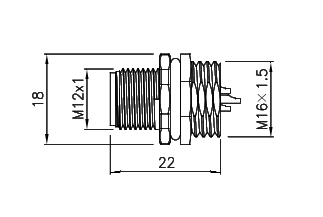 картинка Вилка панельная   M12-B-P4L-1