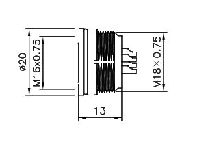 картинка Розетка панельная   M16-B-S14