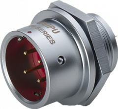 Вилка на панель, крепление гайкой Weipu SF1612/P101