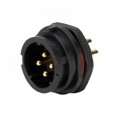 Вилка на панель, крепление гайкой Weipu SY1712/P101С