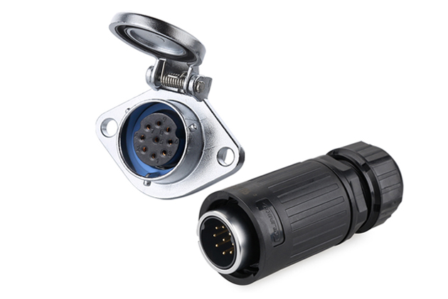 Male Plug + Female Two-hole Socket CNLINKO YA-20-C09PE-01-001A/YA-20-J09SX-03-201A