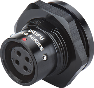 Розетка на панель для монтажа в плату, крепление гайкой снаружи Weipu SA1215/S6R-PA