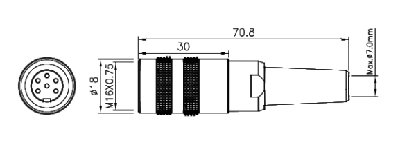 картинка Розетка кабельная   M16P-A-S14A