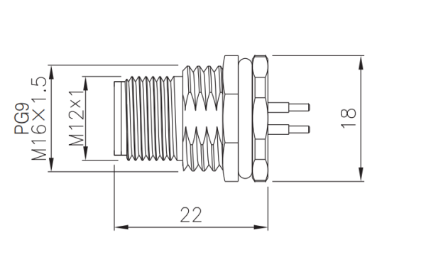картинка Вилка панельная   M12-F1-P2-PG9