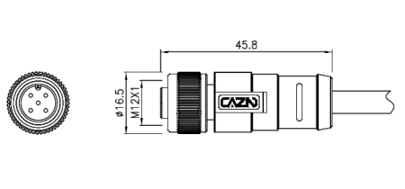 картинка Вилка кабельная   M12P-A-P6