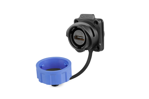 HDMI2.0 Four Hole Flange Female Socket CNLINKO YM-24-J/HDMI2/213/SX-42-401