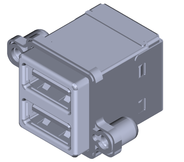 AMPHENOL ICC Socket Square USB 2x9p THT MUSBR-4193-M0