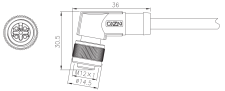 картинка Вилка кабельная   M12P-A-P3