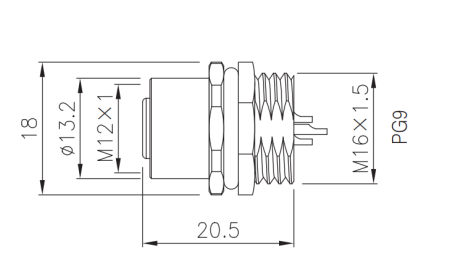 картинка Розетка панельная   M12-CB-S8-PG9