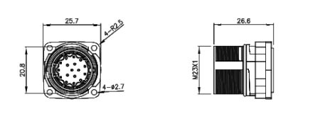 картинка Вилка панельная сигнальная   M623G-H-ET-P-P6