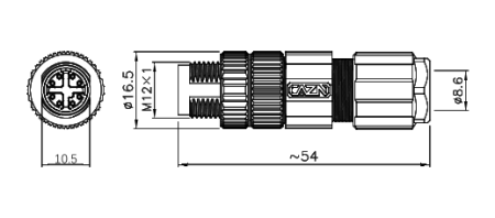 картинка Вилка кабельная   M12G-A3-P8X