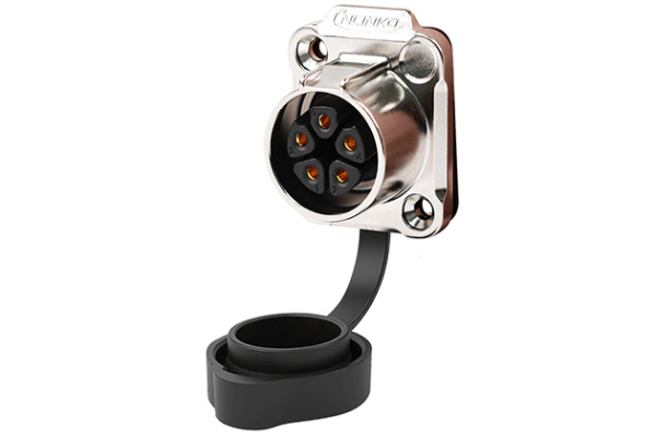 5 Pin Two Holes Female Socket With Snap Ring Shield CNLINKO LP-20-J05SX-03-231A