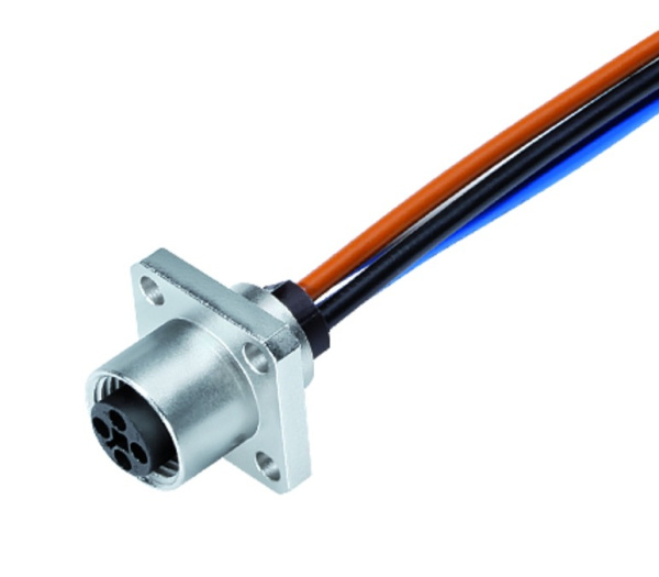 BINDER Socket Circular M12 4p with Strands 0.2m 09-0632-070-04