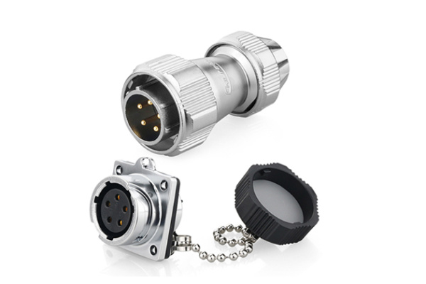 Male Plug + Female Four-hole Socket CNLINKO YZ-20-C05PE-03-001A / YZ-20-J05SX-03-401A