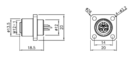 картинка Вилка панельная   M12-F8-P6-M1211