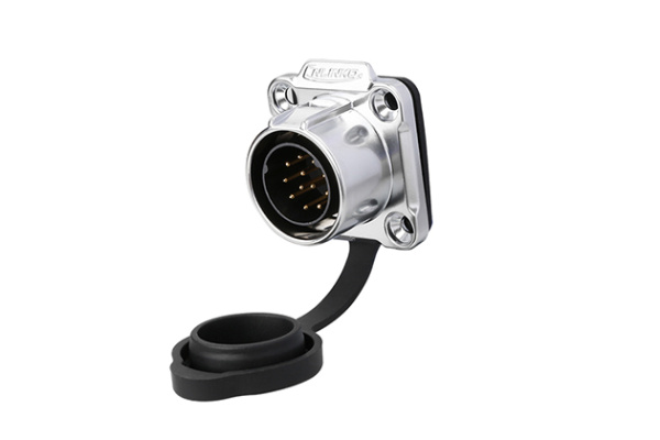 Metal Four Holes Flange Male Socket CNLINKO LP-20-C12SX-03-401A