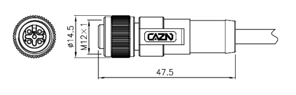 картинка Вилка панельная   D-M12-F-P2-PBG
