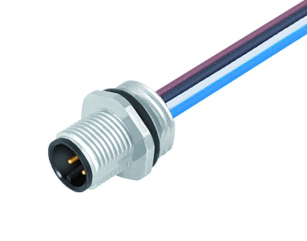 BINDER Plug Circular M12 4p with Strands 0.2m 09-3431-433-04