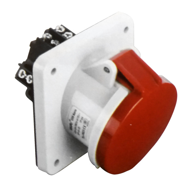 Розетка панельная угловая Weipu TYP39189 63А-9ч/230В 3P+PE IP44