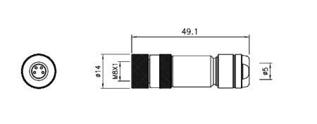 картинка Розетка кабельная   M8G-3-S