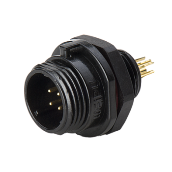 Вилка на панель, крепление гайкой снаружи Weipu SP1315/P4C