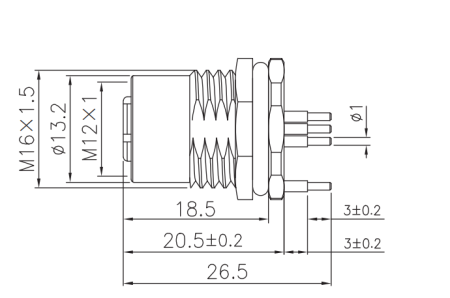 картинка Вилка панельная   M12-F8-P3-M1211