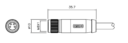 картинка Розетка кабельная   M8-A7-S5-1M-PVC