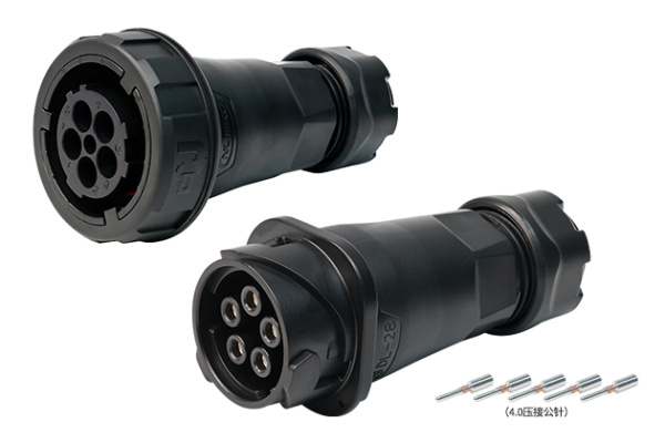 5 Pin Black Shell In-line Receptacle Formal Kit With Crimping CNLINKO DL-28-C05PE-32-002A / DL-28-J05PP-22-002A
