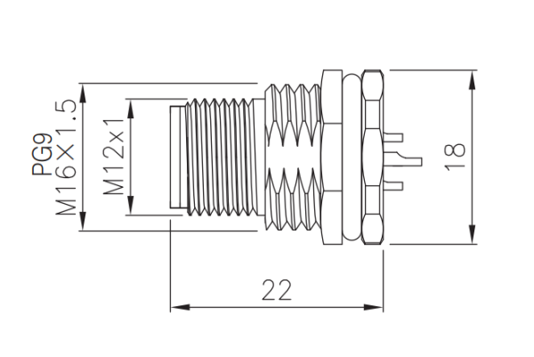 картинка Розетка панельная   M12-CF1-S8