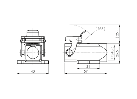 картинка Корпус Beisit H3A-SMS-1LS-PG13.5 